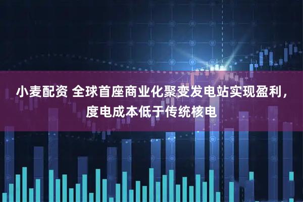 小麦配资 全球首座商业化聚变发电站实现盈利，度电成本低于传统核电